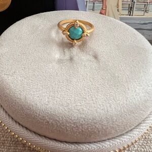 Freida Rothman Elegant Gold and Turquoise Ring